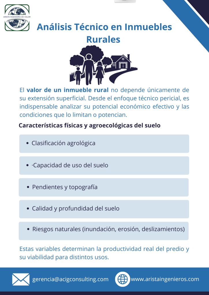 El avaluó de inmuebles rurales no depende únicamente de su extensión superficial. Desde el enfoque técnico pericial, es indispensable analizar su potencial económico efectivo y las condiciones que lo limitan o potencian.